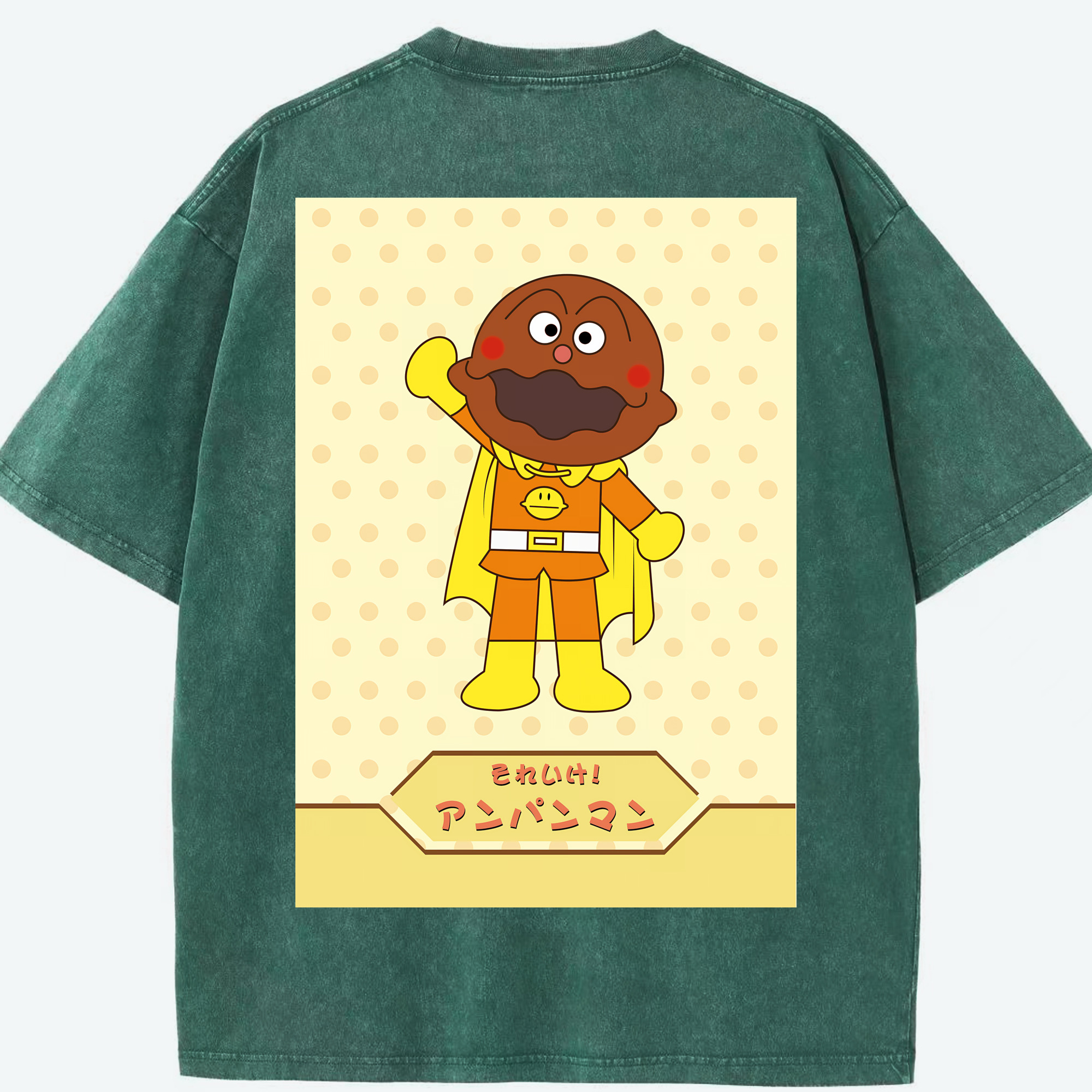 （画像用） アンパンマン Anpanman 綿100% ヴィンテージ風 半袖Tシャツ（背面プリント）